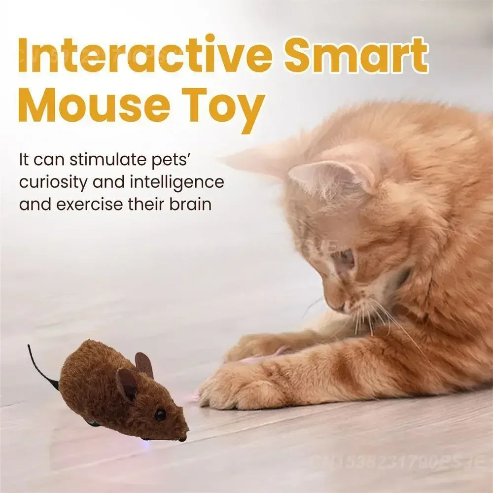Interactive Plush Mouse Toy for Cats