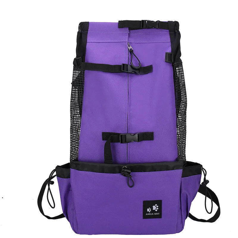 Camouflage Dog Carrier Backpack for Medium & Large Dogs Breathable Travel Pet Backpack for Hiking Riding Samoyed Labrador Corgi