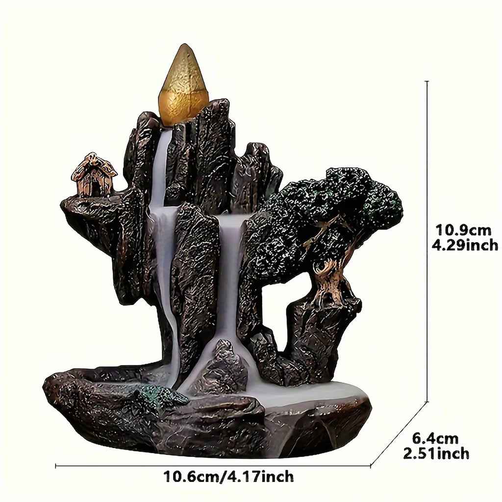 Backflow Incense Burner Waterfall – Reflux Aroma Smoke Censer with Cones