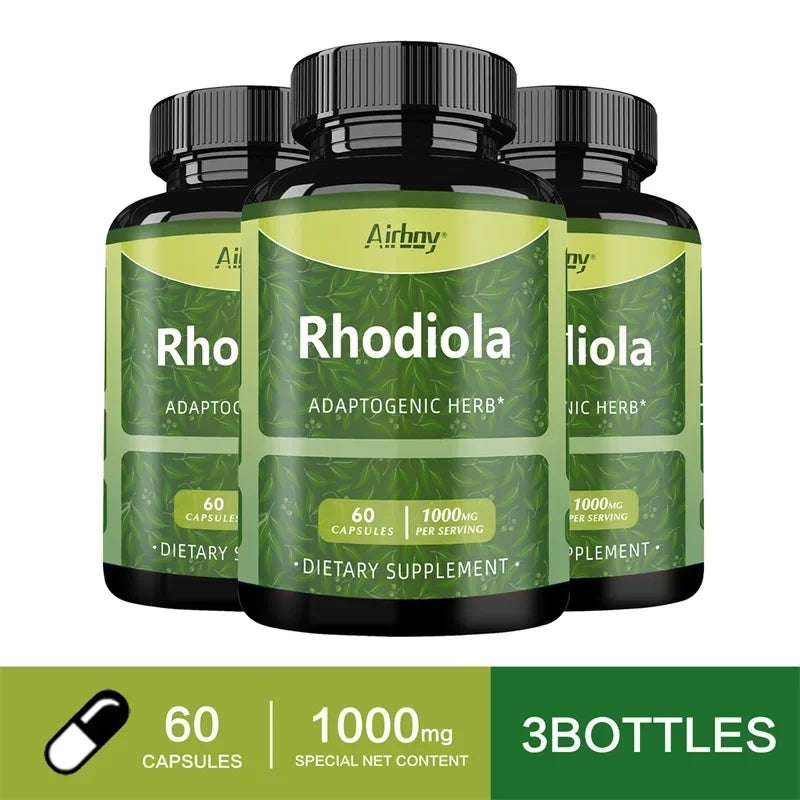 Rhodiola Supplement - Improves Athletic Performance, Endurance, Mood and Motivation, Relieves Anxiety & Improves Mood