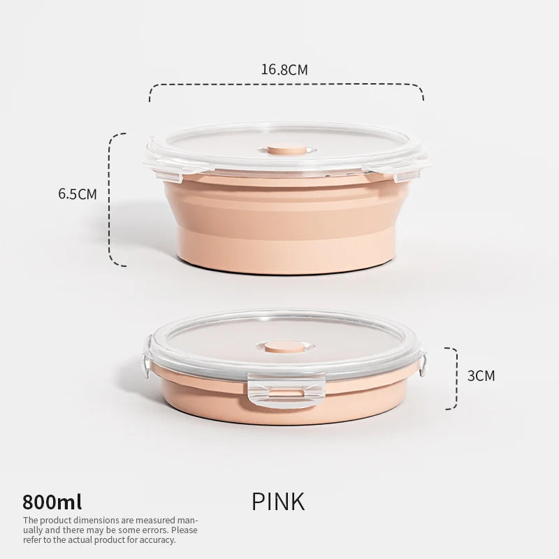Collapsible Silicone Food Storage Containers – Stackable Lunch Box with Lid