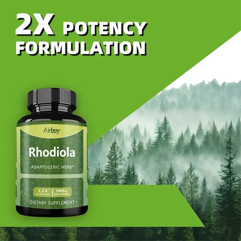 Rhodiola Supplement - Improves Athletic Performance, Endurance, Mood and Motivation, Relieves Anxiety & Improves Mood