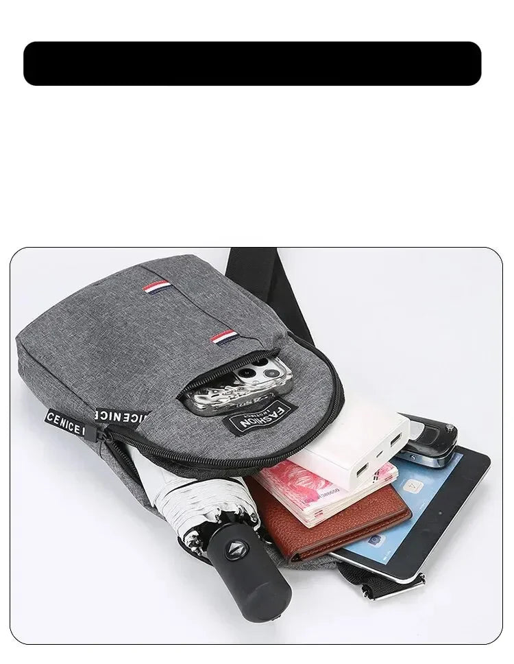 Fashionable and Trendy Lightweight Single Minimalist Shoulder Crossbody Bag for Men with Large Capacity for Leisure and Sports