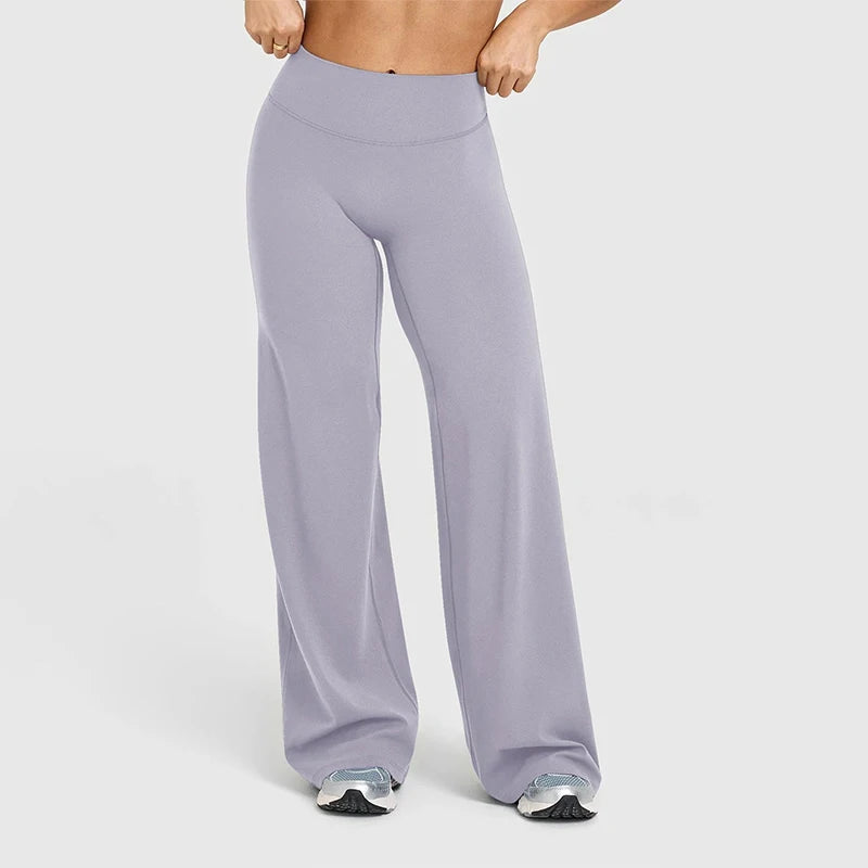 High-Waisted Wide-Leg Yoga Leggings for Women – Stretch Gym & Workout Pants