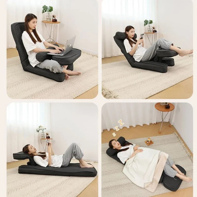 4-in-1 Adjustable Chaise Lounge Sofa Bed with Pillow – 15-Position Floor Lounger