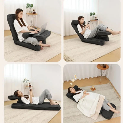 4-in-1 Adjustable Chaise Lounge Sofa Bed with Pillow – 15-Position Floor Lounger