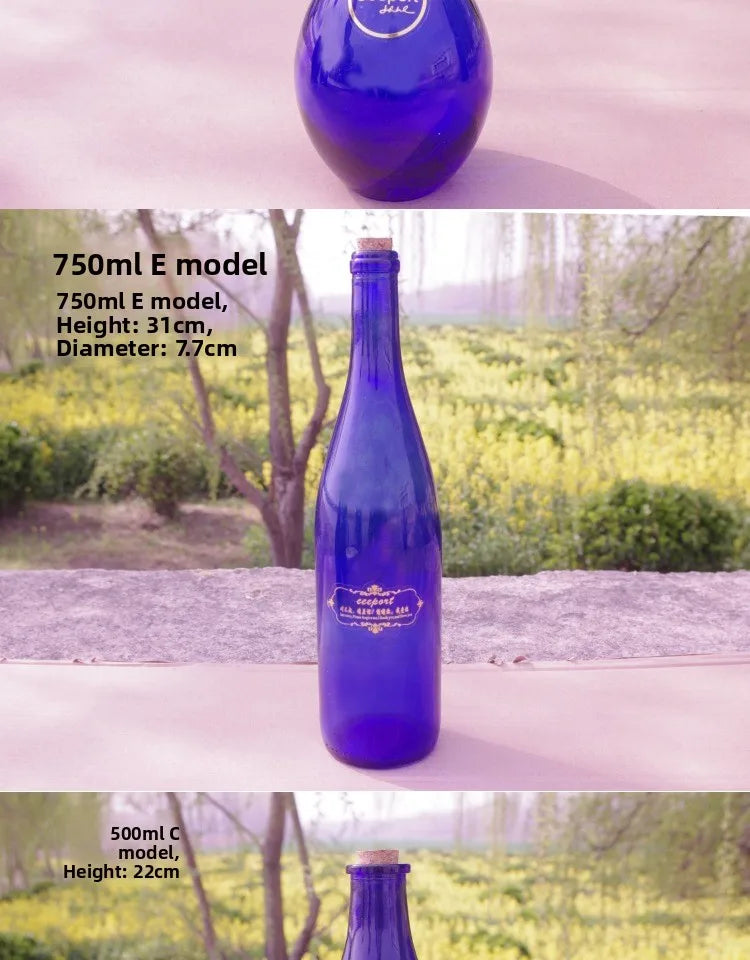 Blue Sun Water Bottle Large Capacity Cleaning Tool Zero Limit Energy Bottle Crystal Glass round Shape Insulated Beverage Cup