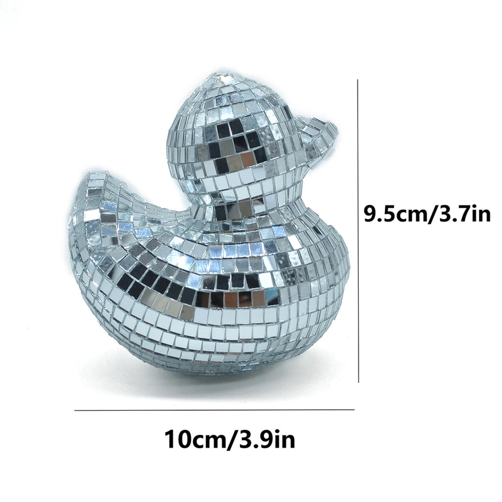 Handmade Disco Duck Mirror – Cute Tabletop Decoration & Home Art Ornament