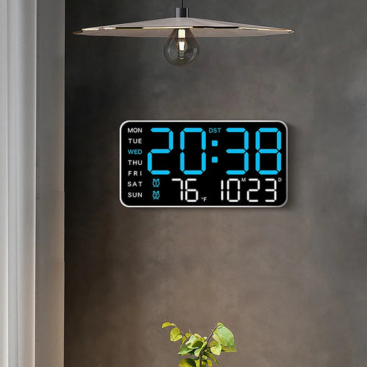 LED Digital Wall Clock with Voice Control