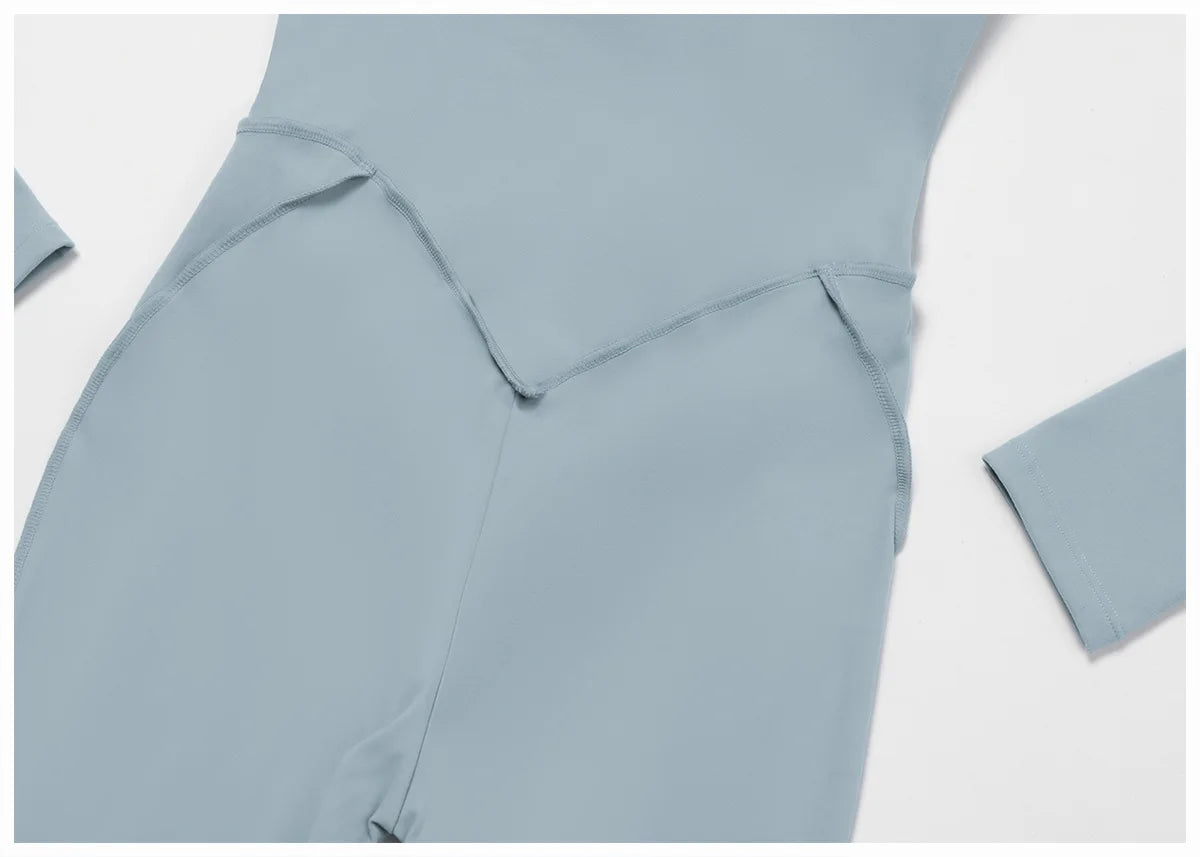 Women's Long Sleeve Yoga Bodysuit – High-Intensity Gym & Fitness Jumpsuit