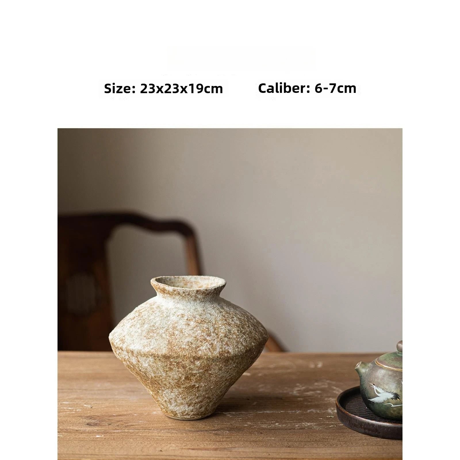Ceramic Vase Wabi Sabi Style Vintage Vase for Home Decor, Zen Buddhist Decor, Oriental Flower Arrangement Vase for Living Room