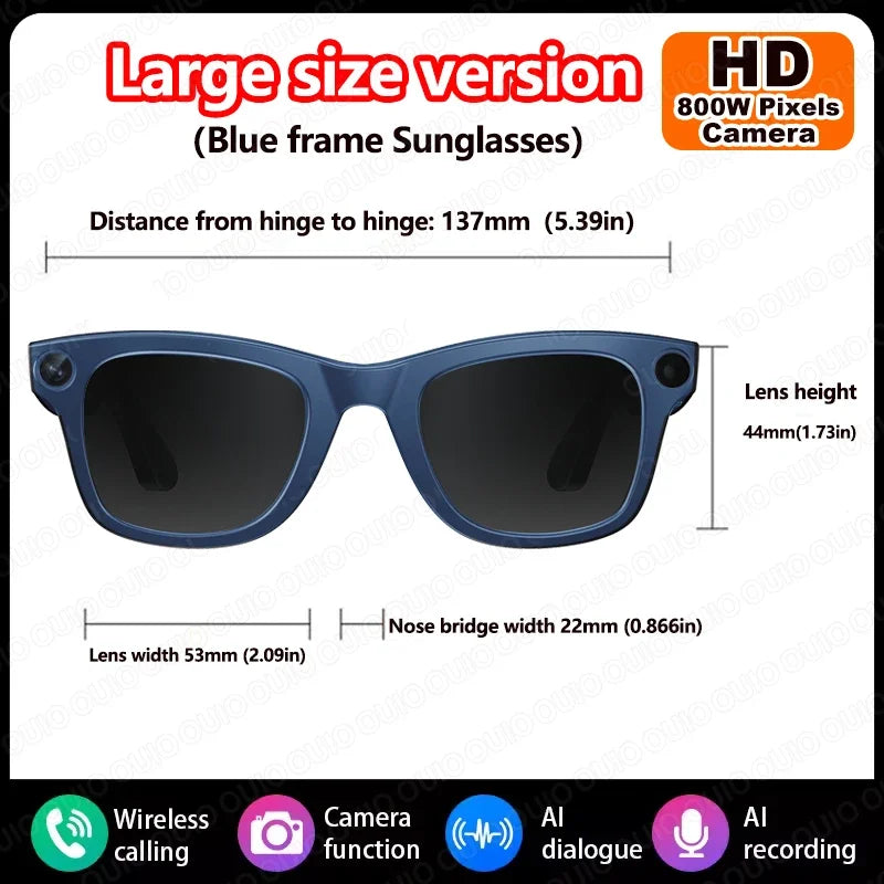 2026 Al Smart Glasses 4K HD Video 800MP Camera WiFi Transfer  Chat GPT VoiceAssistant BT Call with  Charging Case