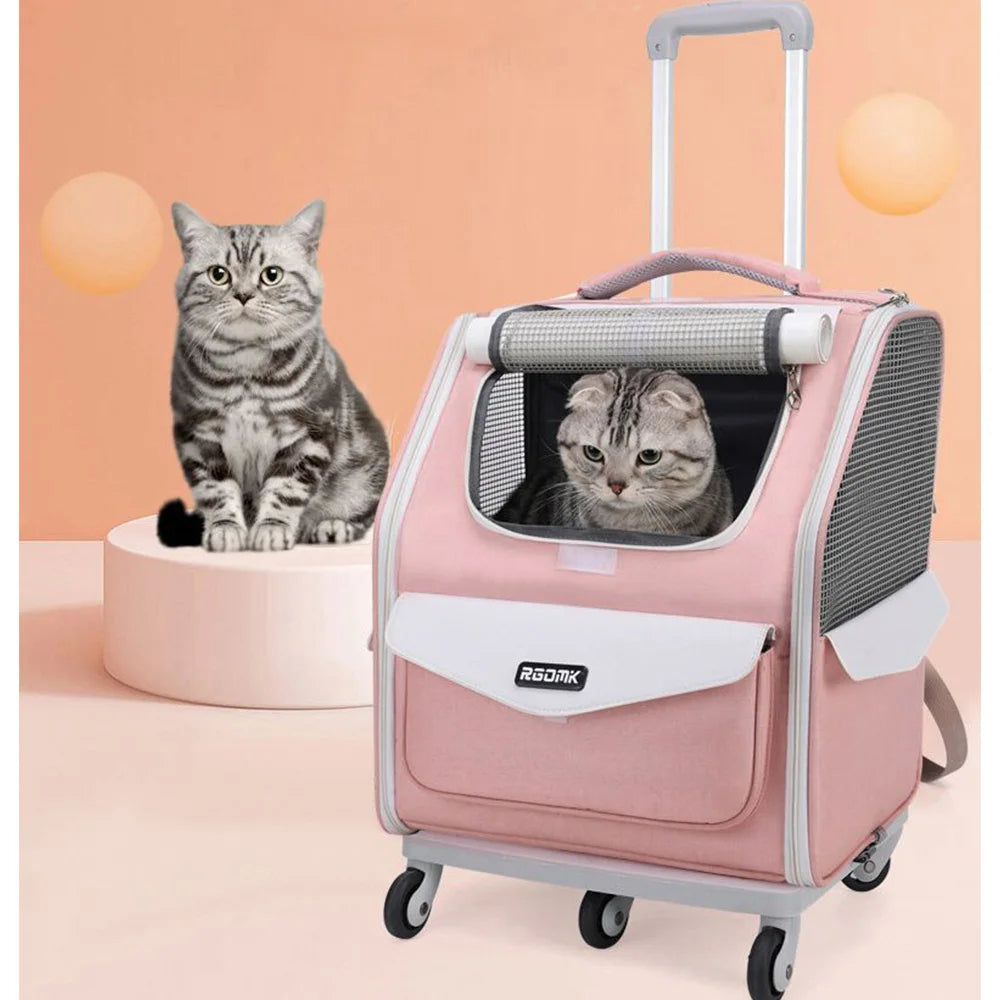 Pet Strollers Portable Hand-held Soft Side Backpack Large Space Breathable Foldable Carrying Bags for Small Cats Dogs Supplies