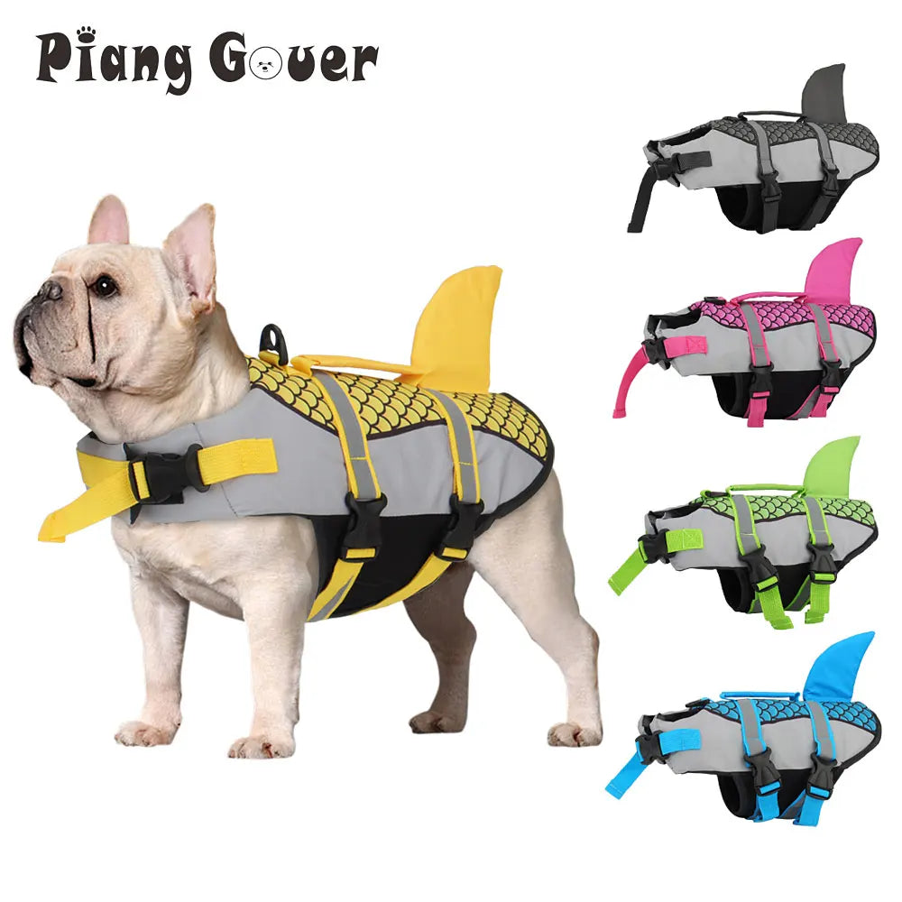 Shark Dog Life Jacket – Pet Swimming Vest Harness