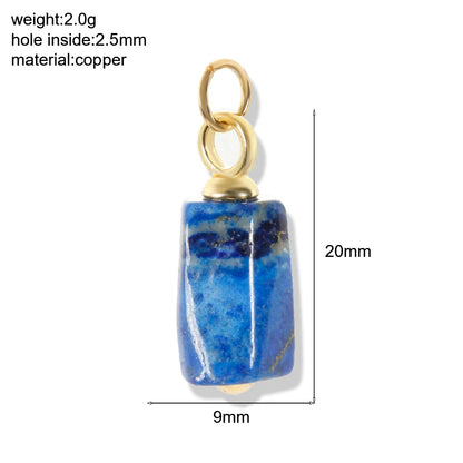 Bohemian Natural Stone Bead Charms for DIY Jewellery Making – Blue & Green Zircon Pendants