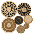7PCS Boho Seagrass Wall Basket Decor – Handmade Farmhouse Wall Hanging