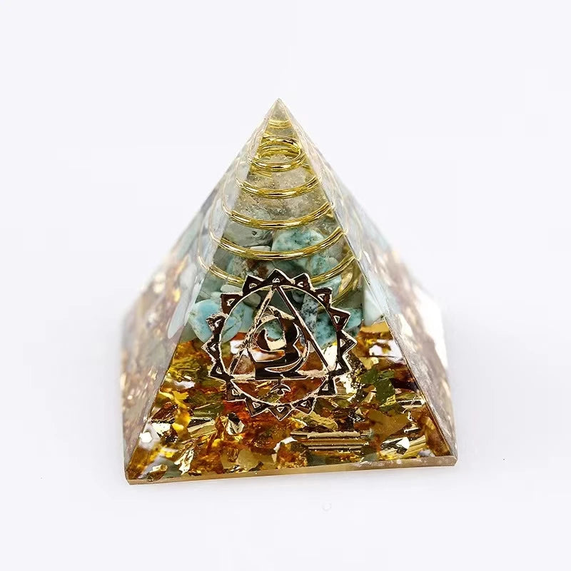 7 pieces per set - Resin crystal pyramid, chakra energy amplifier, a suitable crystal gift for meditation