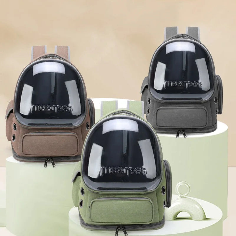 Astronaut Cat Backpack – Transparent Space Capsule Pet Carrier