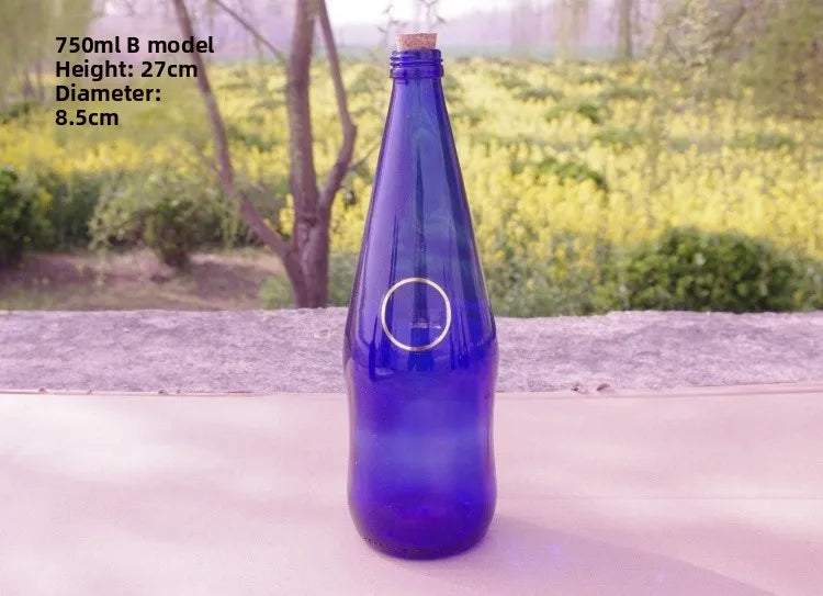 Blue Sun Water Bottle Large Capacity Cleaning Tool Zero Limit Energy Bottle Crystal Glass round Shape Insulated Beverage Cup