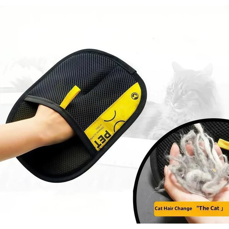 2-in-1 Pet Hair Removal Mitts for Cats & Dogs – Reusable Electrostatic Grooming Glove with Lint Roller