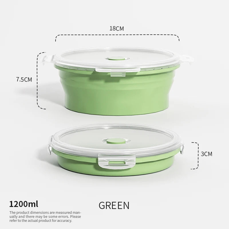Collapsible Silicone Food Storage Containers – Stackable Lunch Box with Lid