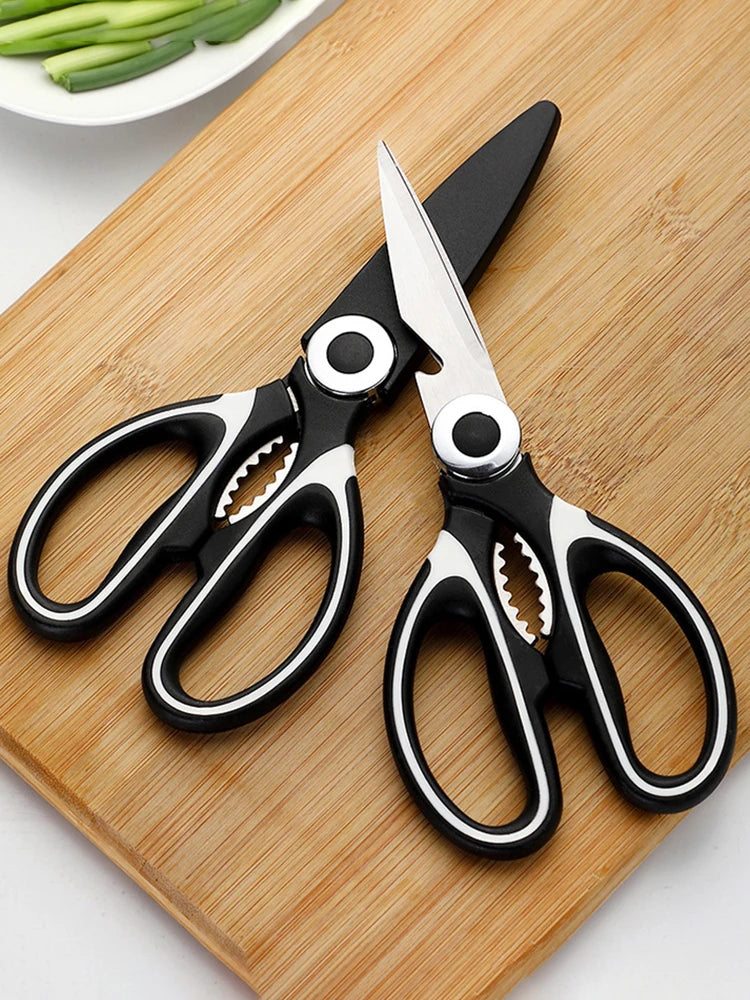 Multifunctional Stainless Steel Kitchen Scissors – Cut Meat Vegetables & Fish Easily