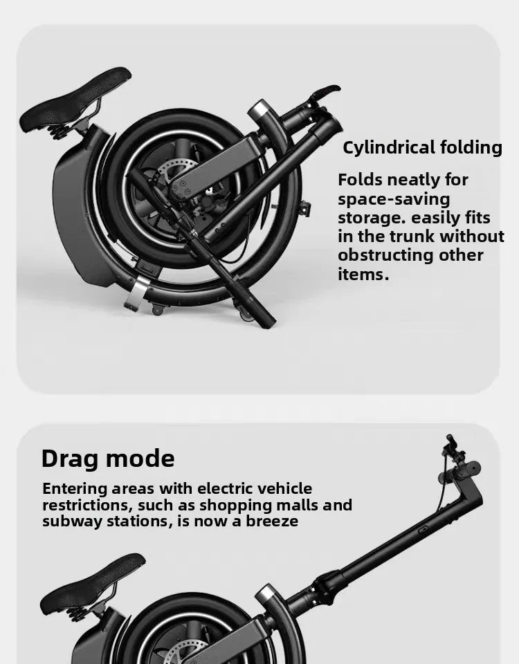 Folding electric bicycle, small, ultra-light and portable, transportation lithium batteries help drive battery cars