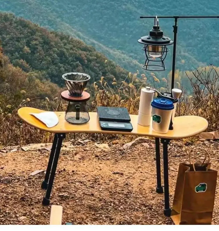 Iron Outdoor Portable Table Legs Adjustable 28/26cm Camping Picnic Table Legs No Punching Required Natural Hike Accessories