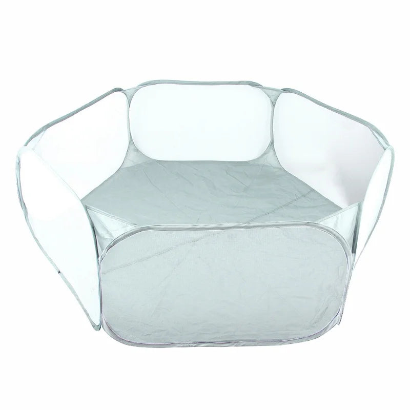 Portable Transparent Pet Playpen – Foldable Small Animal Cage Tent