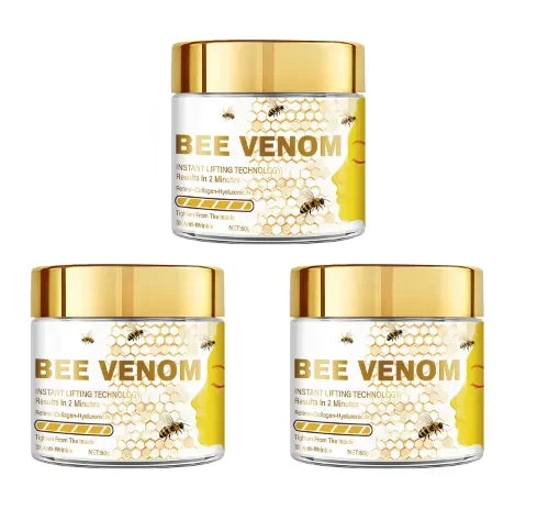 Bee venom instant lifting face cream, containing retinol and collagen, deeply penetrates, tightens and moisturizes