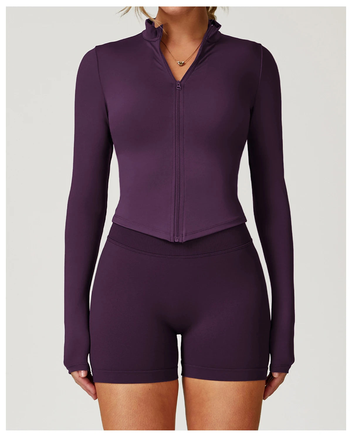 Women’s Slim Fit Zipper Jacket – Long Sleeve Fast-Dry Yoga & Fitness Top