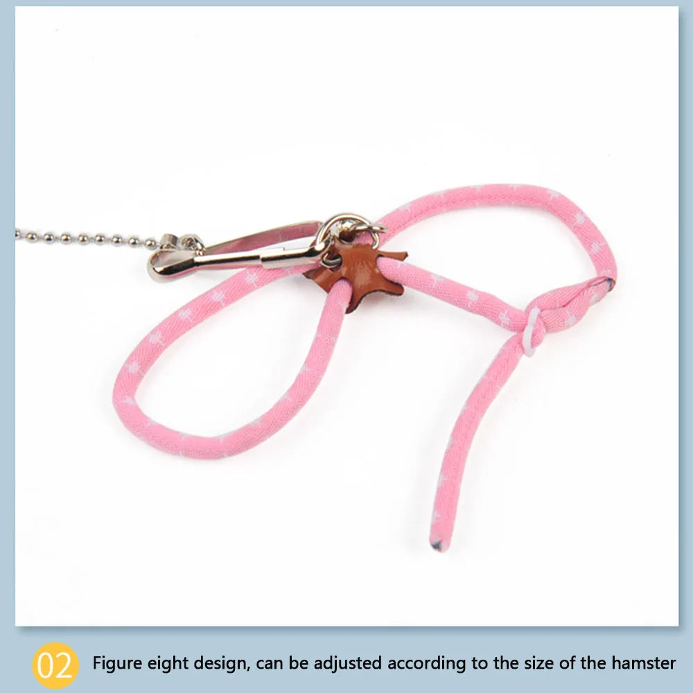 Adjustable Soft Harness & Leash Set for Small Pets – Hamsters, Rats & Ferrets