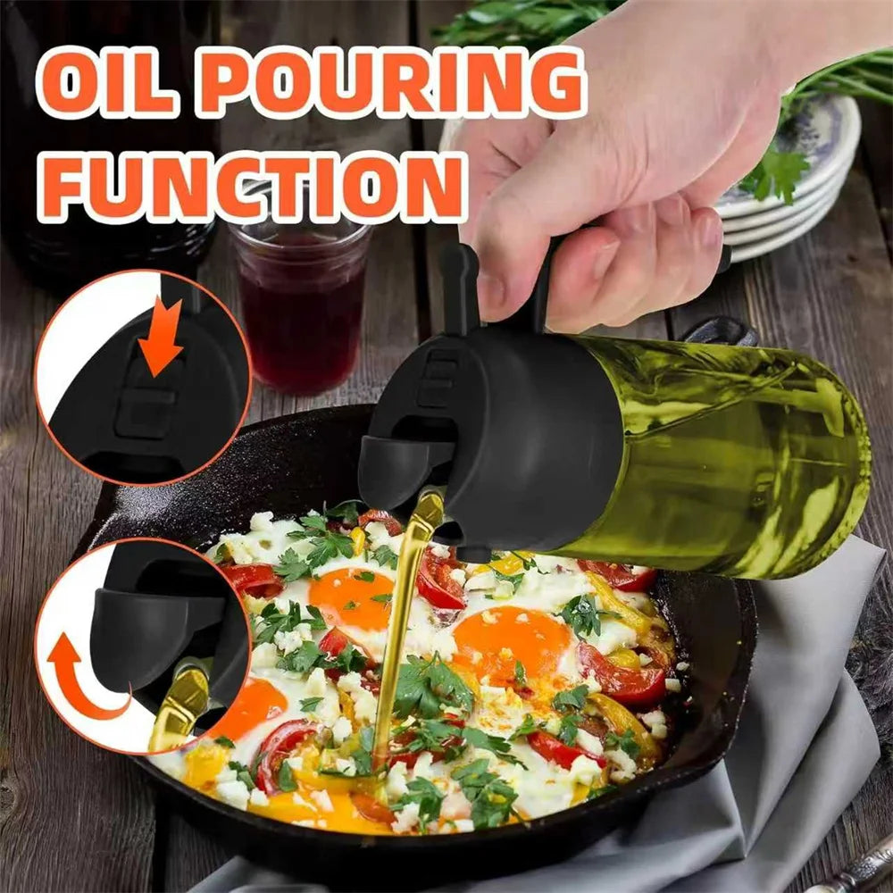 470ml Olive Oil Sprayer Bottle – 2 in 1 Oil Dispenser & Cooking Spray