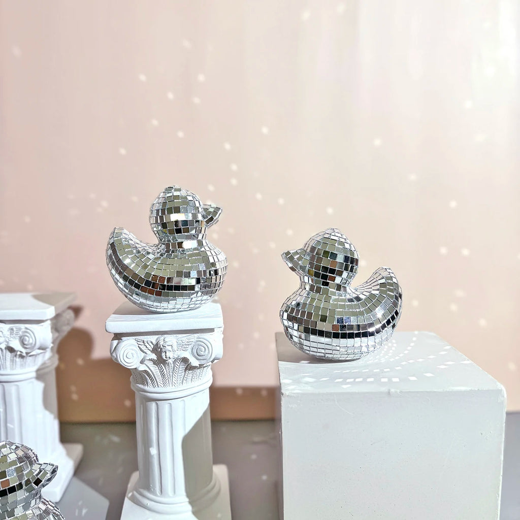 Handmade Disco Duck Mirror – Cute Tabletop Decoration & Home Art Ornament
