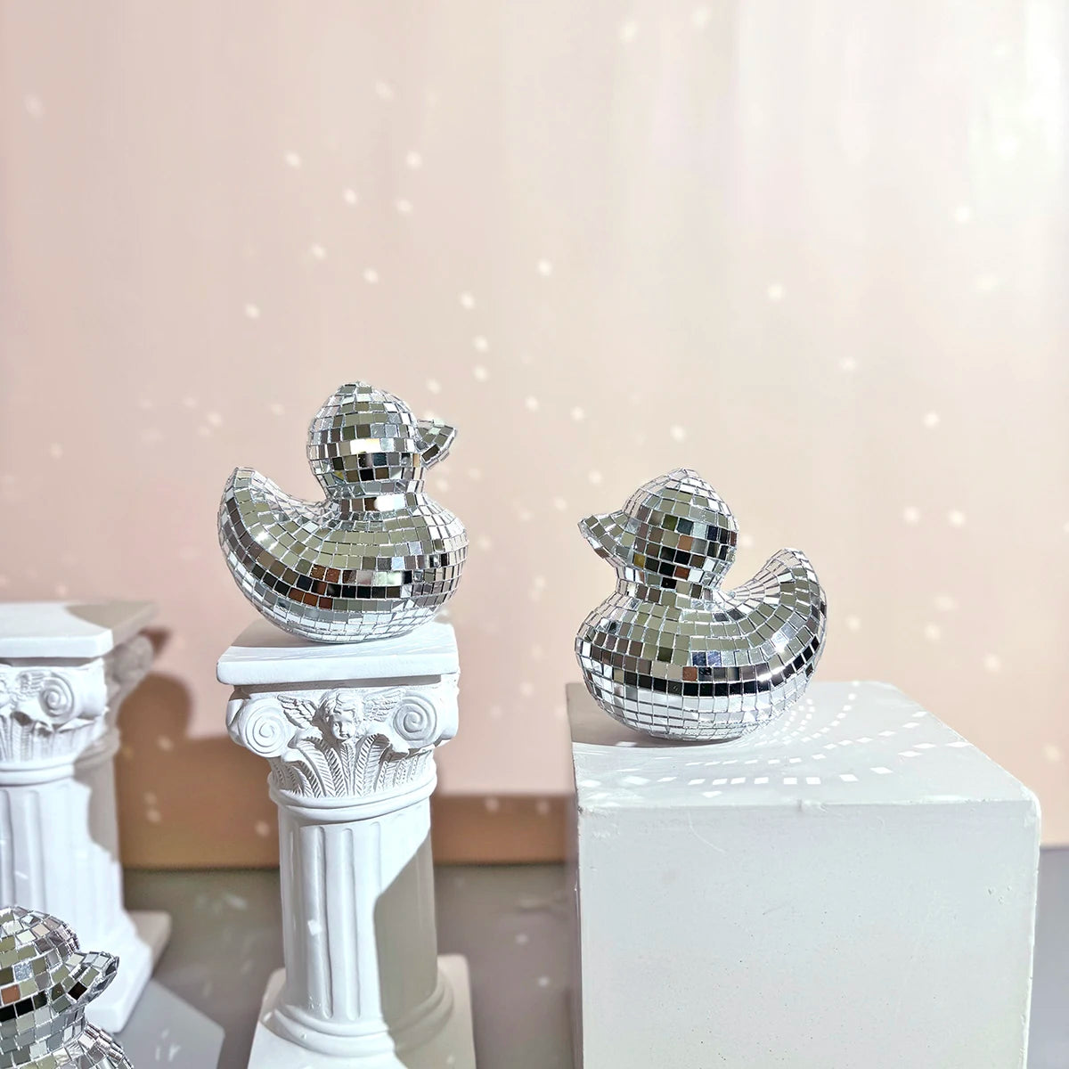 Handmade Disco Duck Mirror – Cute Tabletop Decoration & Home Art Ornament