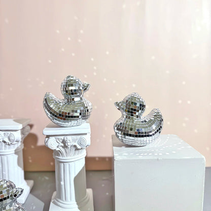 Handmade Disco Duck Mirror – Cute Tabletop Decoration & Home Art Ornament
