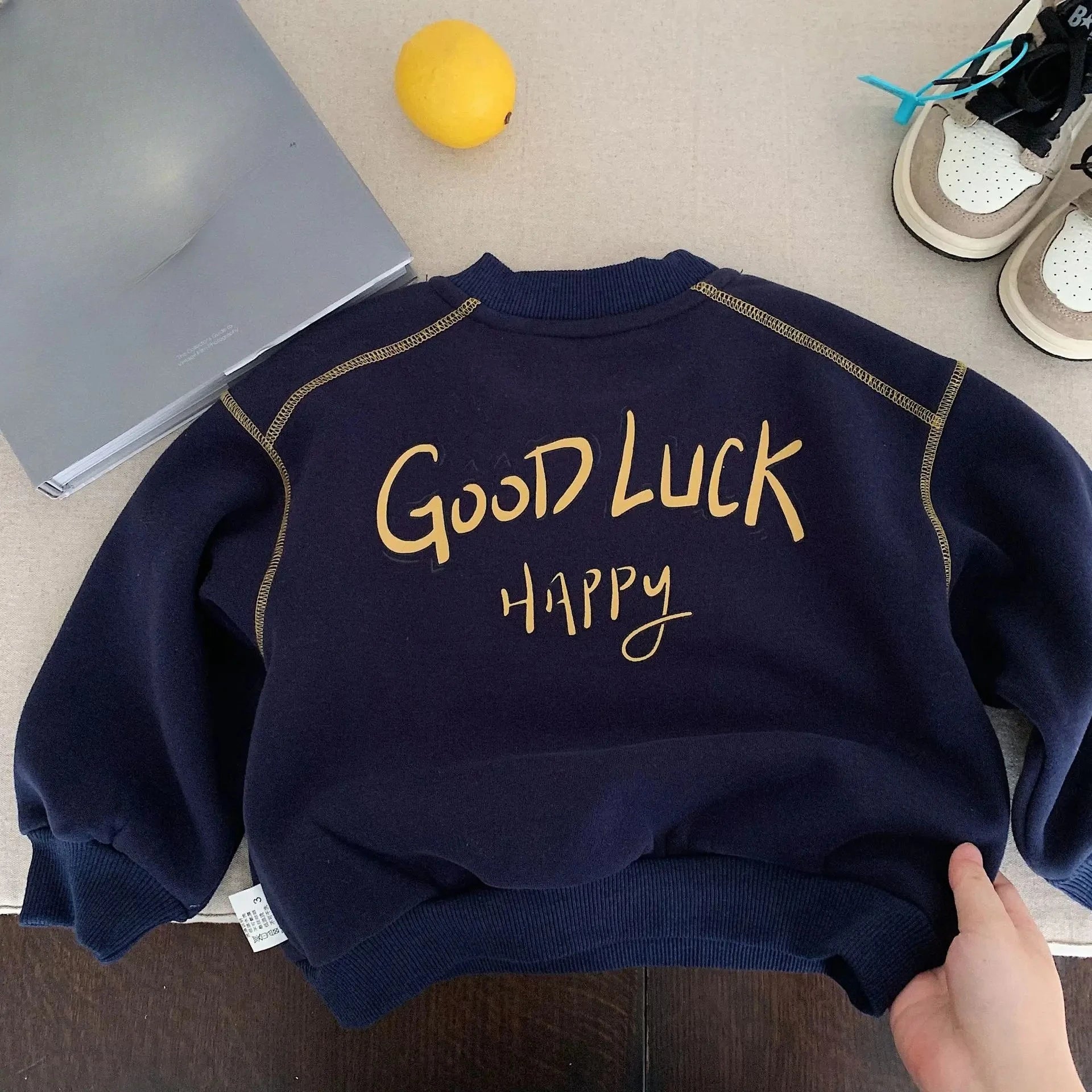Children Sweatshirt 2025 Spring Autumn Boys Letter Printed Tops Toddler Kids Pullovers Casual Baby Hoodies