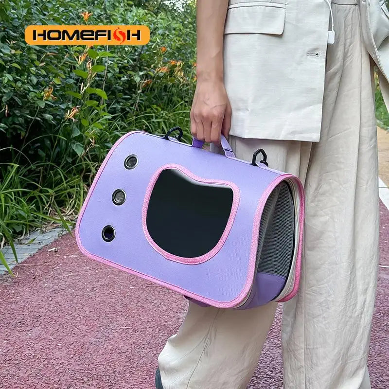 Portable Foldable Pet Carrier Bag Breathable Cat & Small Dog Shoulder Travel Bag Lightweight Kitten Carrying Bag