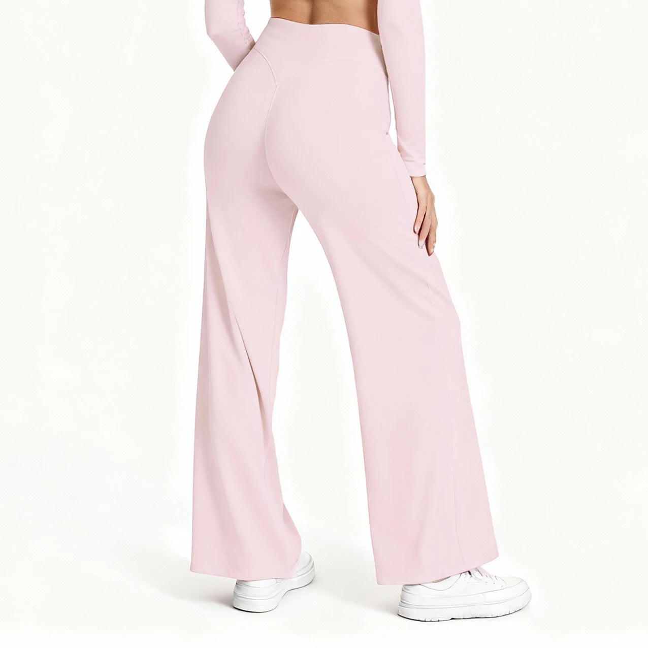 VEQKING Quick Dry Women Yoga Pants Straight-leg Sports Pants Soft Active Trousers Elastic Waist Gym Pilates Pants Winter Outfits
