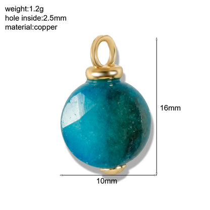 Bohemian Natural Stone Bead Charms for DIY Jewellery Making – Blue & Green Zircon Pendants