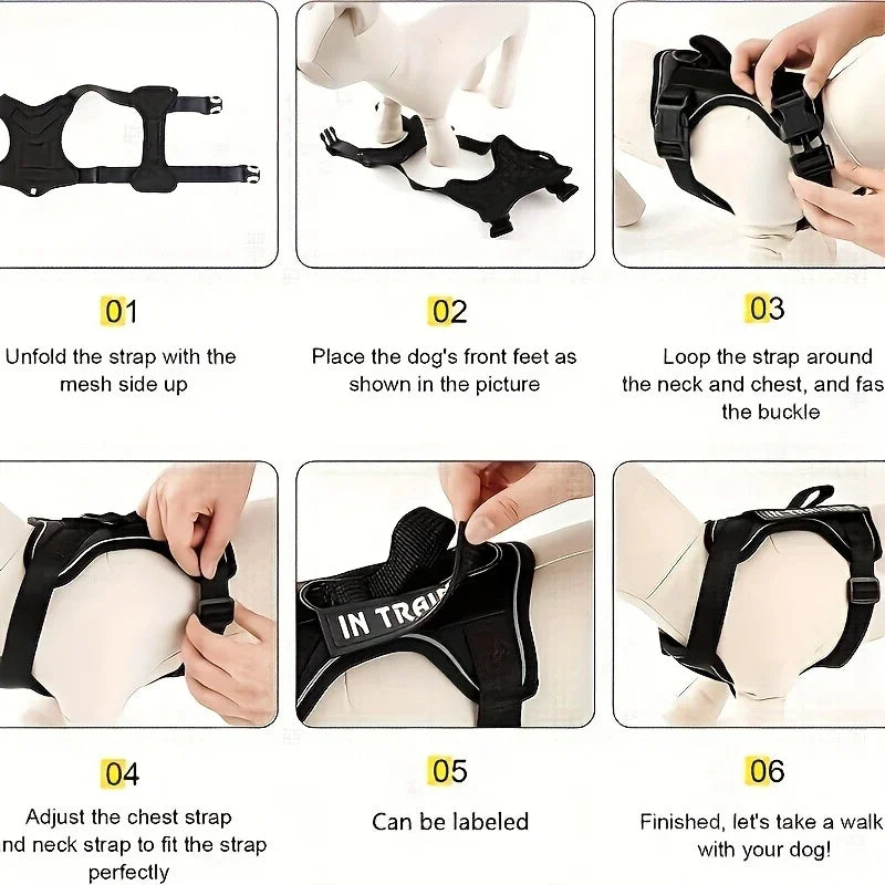 Tactical Dog Harness – Reflective No Pull Heavy Duty Vest