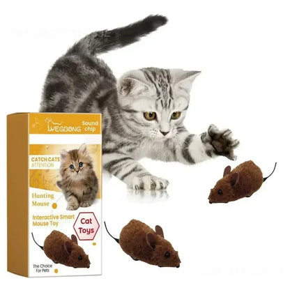 Interactive Plush Mouse Toy for Cats