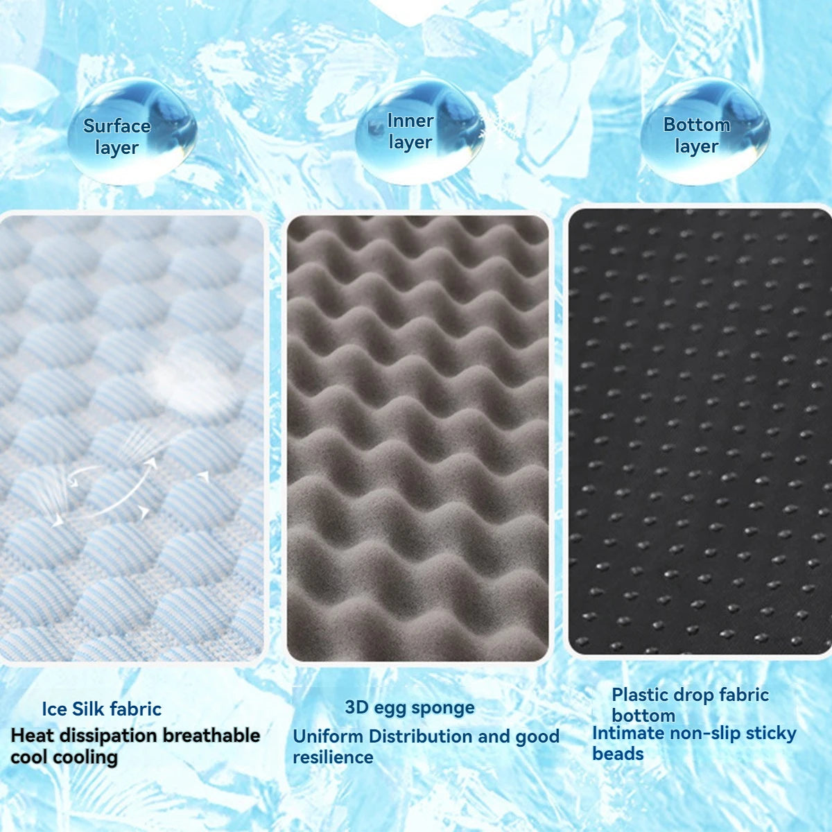 Breathable Cooling Dog & Cat Bed – Anti-Slip Ice Silk Cushion with Pillow for Small & Large Pets