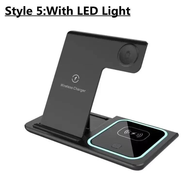 300W Foldable Wireless Charger Stand – 3 in 1 Fast Charging Dock