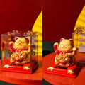 Solar Powered Maneki Neko Lucky Cat – Waving Fortune Cat Decor