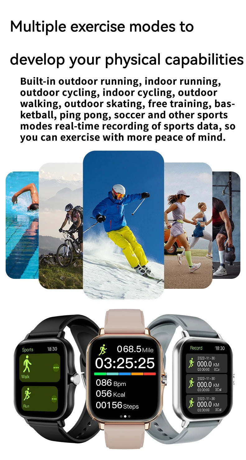 LAXASFIT 2025 New Smart Watch for Men Women Gift Full Touch Screen Sports Fitness Watch Bluetooth Call Digital Smartwatch