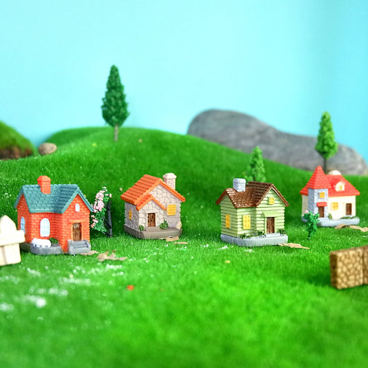 Mini Fairy Garden House – Resin Villa for Bonsai, DIY Dolls, and Outdoor Decor