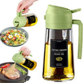 2 in 1 Oil Sprayer Bottle – 470ml Glass Olive Oil Dispenser