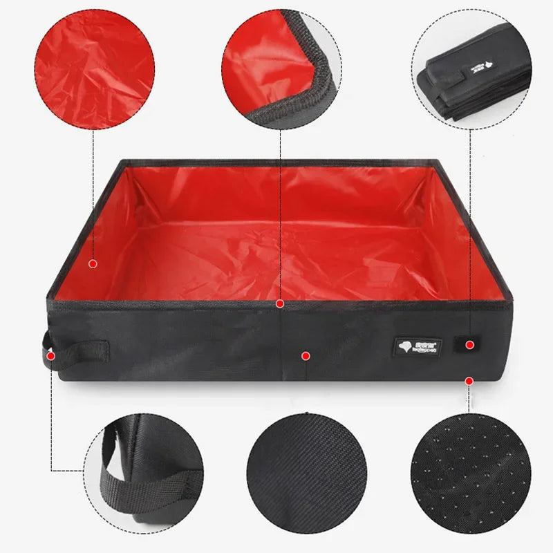 Portable Foldable Pet Litter Box – Waterproof Travel Cat Toilet