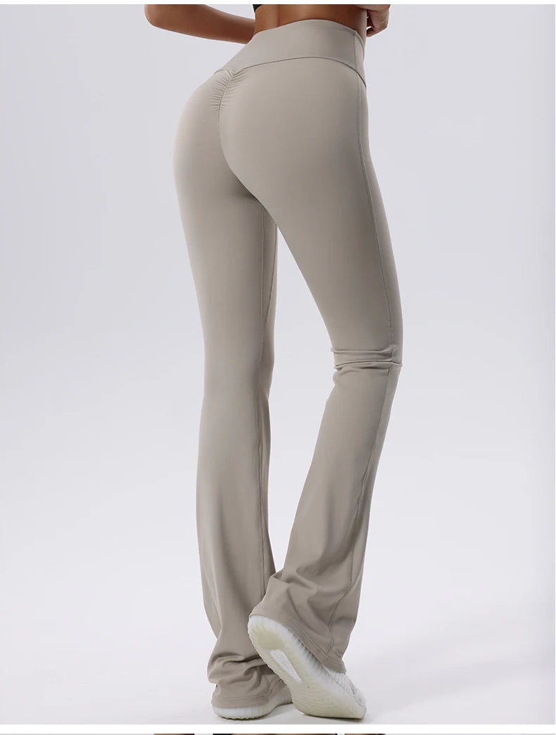 Women’s High-Waist Flared Yoga Leggings – Breathable Gym & Fitness Pants